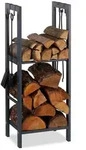 relaxdays Kaminholzregal mit 2 Ablagen, BxTxH:40x30x100 cm, (1-St), 100 x 40 x...