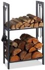 relaxdays Kaminholzregal mit 2 Ablagen, BxTxH:40x30x100 cm, (1-St), 100 x 40 x...