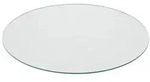relaxdays Tischplatte Glasplatte 8mm ESG (1 St), 90 cm wei&szlig; rund | 90 cm x 0.8...