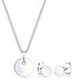 Elli Schmuckset Halskette Ohrstecker Pl&auml;ttchen 925 Sterling Silber, Geo