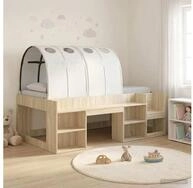 vidaXL Bettgestell vidaXL Hochbett f&uuml;r Kinder mit Stauraum 3 Stk. Sonoma Eiche...