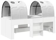 vidaXL Kinderbett 90 x 200 cm Hochbett f&uuml;r Kinder mit Tunnel Wei&szlig; Spanplatte