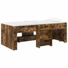vidaXL Bett Hochbett f&uuml;r Kinder Raucheiche 98,5 x 200 cm Holzwerkstoff (1-tlg)