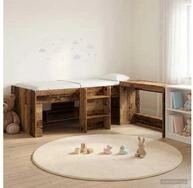 vidaXL Bettgestell vidaXL Hochbett mit Schreibtisch f&uuml;r Kinder Altholz 90 x...