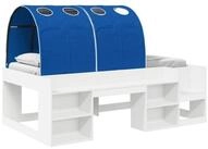 vidaXL Kinderbett 90 x 200 cm Hochbett f&uuml;r Kinder mit Stauraum Wei&szlig; und Blau