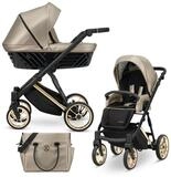 KUNERT Kombi-Kinderwagen Ivento Premium 2in1 Kinderwagen mit goldenem Rahmen,