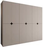 MIRJAN24 Kleiderschrank Espresso 240 (mit zw&ouml;lf Dreht&uuml;ren) sechs...
