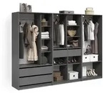 Livinity&reg; Kleiderschrank Trento, Anthrazit, 3er Set (3-St) grau