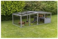 TRIXIE Freigehege Freilaufgehege XL mit Abdeckung - grau - 233 &times; 79 &times; 116 cm