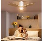 HOMCOM Deckenventilator LED Lampe mit Ventilator, 3 Fl&uuml;geln, 6...