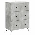 vidaXL Kommode 66 x 34,5 x 90 cm Kommode Schubladenschrank Sideboard Betongrau...