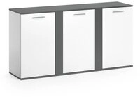 Vicco Kommode Novelli, Wei&szlig;/Anthrazit, 155 x 80 cm mit T&uuml;ren (1 St)