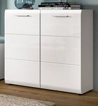 Inn.Furn Kommode Cover (Sideboard in Wei&szlig; Hochglanz, 2-t&uuml;rig, 80 x 81 cm), 3...