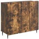 vidaXL Sideboard 89 x 34,5 x 82 cm Sideboard Wohnzimmer Schrank Ger&auml;ucherte...