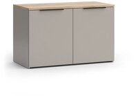 Vicco Kommode Wido, Greige/Sonoma, 80 x 50 cm mit 2 T&uuml;ren (1 St)