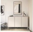Selsey Sideboard VELVETO, Sideboard in Kaschmir & Push-to-Open, 3 T&uuml;ren