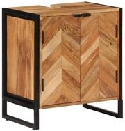 vidaXL Badezimmer-Set Badschrank 55x35x60 cm Massivholz und Eisen