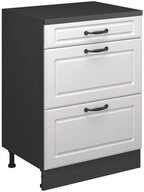 Vicco Kommode Rion, Wei&szlig; Landhaus/Anthrazit, 60 x 46 cm ohne Schr&auml;ge mit 3 Schu...