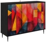 vidaXL Sideboard Sideboard HEESCH Schwarz Eichen-Optik 102 x 33 x 76 cm (1 St)