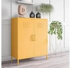 loft24 Mehrzweckschrank Cache Spind Schrank, 2 T&uuml;ren, Metallschrank, modern,