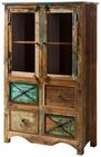 Massivmoebel24 Highboard NATURE OF SPIRIT Altholz Massivholz mehrfarbig...