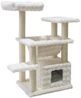 Nobby Kratzbaum Kratzbaum "SAKO" mit H&ouml;hle, Liegefl&auml;chen und Bubble-Pl&uuml;sch beige