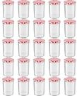 Wellgro Vorratsglas Einmachgl&auml;ser Schraubdeckel rot kariert - 435 ml, (25-tlg)