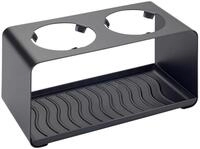 WENKO Flaschenhalter WAVE, Schwarz, B 23,5 cm, Kunststoff, Metall, f&uuml;r 2...