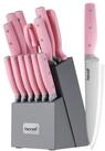 LuxusKollektion Messerblock Messerblock-Set 14-TLG Rosa mit Holzblock