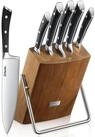 LuxusKollektion Messerblock Messerset 6tlg Holzblock X50Cr15 Edelstahl Braun