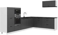 Vicco Winkelk&uuml;che Fame-Line, Dunkelgrau/Wei&szlig;, 327 x 227 cm ohne Arbeitsplatte