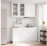 vidaXL H&auml;ngeschrank vidaXL K&uuml;cheneinheit LYON 4 stk. Wei&szlig; Holzwerkstoff