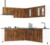 vidaXL H&auml;ngeschrank vidaXL 11-tlg. K&uuml;chenschrank-Set Kalmar R&auml;uchereiche