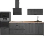 Vicco K&uuml;chenzeile Fame-Line, Dunkelgrau/Anthrazit, 280 cm, AP Eiche