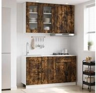 vidaXL H&auml;ngeschrank vidaXL K&uuml;cheneinheit KALMAR 4 stk. Ger&auml;ucherte Eiche