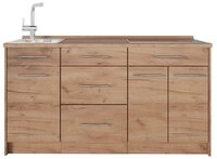 Vicco K&uuml;chenzeile Fame-Line, Goldkraft Eiche, 150 cm, AP Eiche