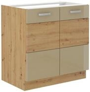 K&uuml;chen-Preisbombe Sp&uuml;lenschrank 80 cm Eiche Artisan Cappuccino Hochglanz