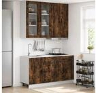 vidaXL H&auml;ngeschrank vidaXL K&uuml;cheneinheit PORTO 4 stk. Ger&auml;ucherte Eiche