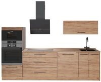 Vicco K&uuml;chenzeile Fame-Line, Goldkraft Eiche/Goldkraft Eiche, 280 cm ohne