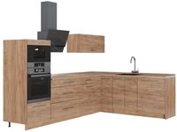 Vicco Winkelk&uuml;che Fame-Line, Goldkraft Eiche/Goldkraft Eiche, 287 x 207 cm ohne