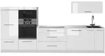 Vicco K&uuml;chenzeile Fame-Line, Wei&szlig; Hochglanz/Wei&szlig;, 340 cm, AP Marmor