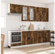 vidaXL H&auml;ngeschrank vidaXL K&uuml;cheneinheit PORTO 8 stk. Ger&auml;ucherte Eiche