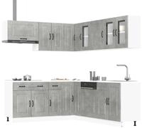 vidaXL H&auml;ngeschrank vidaXL 11-tlg. K&uuml;chenschrank-Set Kalmar Betongrau...