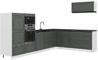 Vicco Winkelk&uuml;che Fame-Line, Gr&uuml;n-Gold Landhaus/Wei&szlig;, 327 x 227 cm ohne