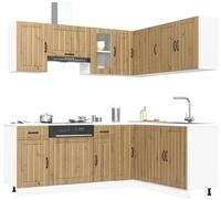 vidaXL H&auml;ngeschrank vidaXL 11-tlg. K&uuml;chenschrank-Set Lucca Artisan-Eiche