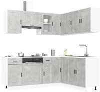 vidaXL H&auml;ngeschrank vidaXL 11-tlg. K&uuml;chenschrank-Set Porto Betongrau...