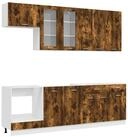 vidaXL H&auml;ngeschrank vidaXL K&uuml;cheneinheit LYON 8 stk. Ger&auml;ucherte Eiche