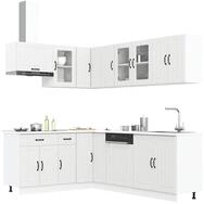 vidaXL H&auml;ngeschrank vidaXL 11-tlg. K&uuml;chenschrank-Set Lucca Wei&szlig; Holzwerkstoff