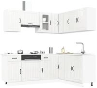 vidaXL H&auml;ngeschrank vidaXL 11-tlg. K&uuml;chenschrank-Set Kalmar Hochglanz-Wei&szlig;