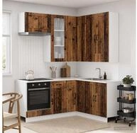 vidaXL H&auml;ngeschrank vidaXL K&uuml;cheneinheit LUCCA 8 stk. Altholz Holzwerkstoff